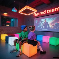 Cube LED RGB 40*40*40 / Décorations de fête, éclairage solaire LED en forme de cube, éclairage de siège