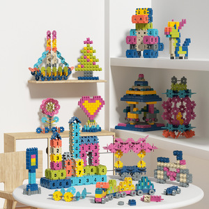 Diy Bullet Building Block Sets Kids Plastic Rocket Storage Jar Asamblea Educación Apilamiento Juguetes - Product Image 2