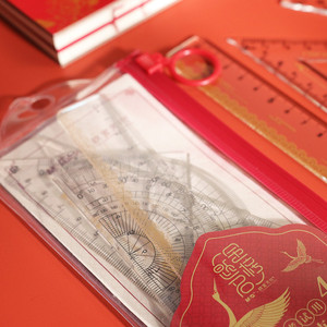 Chenguang ARL960L4 Math <b>Set</b> 15cm Ruler <b>Set</b> <b>Square</b> Protractor 4-Piece Student Exam Use - Product Image 4