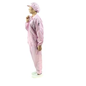 Jiangsu de suministro del fabricante Unisex Libre de pelusa Rosa lavable chaqueta y pantalones que se sala de trabajo antiestático traje de ropa - Product Image 5