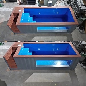 Piscine extérieure de luxe en structure acier, panneaux sandwich, fenêtre respirante, préfabriquée, extensible, conteneurisée, 20ft 40ft, moderne - Product Image 3