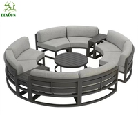 Aluminium halbrunde Form Gartens ofas moderne Patio Sofas Metall Outdoor-Möbel Gesprächs sets