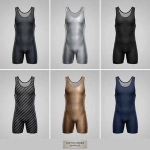 Combinaison de lutte professionnelle en polyester 100% avec impression par sublimation personnalisée, taille plus, vêtements d'arts martiaux sexy, vêtements de sport pour hommes - Product Image 2