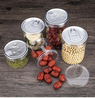 Bocal Rond en PET Transparent Qualité Alimentaire 500 ml Récipient Hermétique avec Couvercle Pop-Top à Ouverture Facile pour le Stockage de Bonbons ou Gâteaux