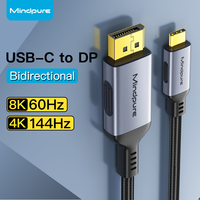 Mindpure USB-C zu DisplayPort 1.4 Kabel 8K 60Hz Bidirektional Typ-C zu DP 32,4Gbps für MacBook Pro Air iPad