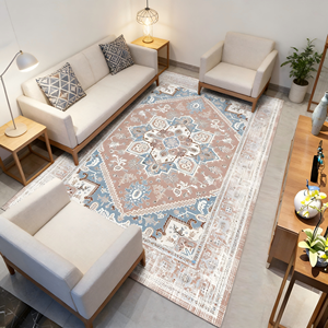 Tapis tissé en relief imprimé en 3D au design moderne pour salon - Product Image 4