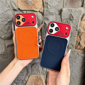 Étuis de téléphone portable magnétiques en cuir PU à motif diamant tendance pour iPhone 17 15 16 Pro Max 17 Air, coque arrière de protection rigide en PC - Product Image 3