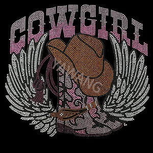 مخصص راعية البقر أحذية أجنحة الراين نقل بلينغ أحذية الإصلاح الساخنة Britches و Bandanas عزر حجر الراين نقل للملابس - Product Image 1