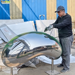 Beroemde Spiegel Gepolijst Wolkenpoort Kunst Standbeeld Roestvrij Staal Bonen Sculptuur - Product Image 2