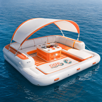 Plateforme flottante gonflable portable avec surface EVA et pont pneumatique Drop Stitch pour yacht, lac, océan et pêche