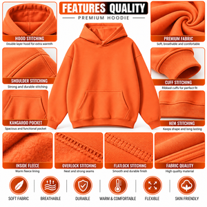 Vente en gros de sweats à capuche pour hommes en coton 100% épais et lourd, style streetwear personnalisé, 500 g/m², sweats à capuche surdimensionnés - Product Image 5