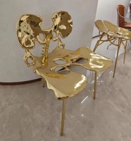Fauteuil d'appoint convertible de luxe en cuivre au design moderne pour salon, salle à manger, hôtel et villa - Nouvelle sortie