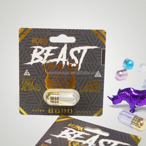 One-Stop Custom Rhino <b>Pills</b> Packaging Set with Blister Card Paper Box and Empty Capsule <b>Bottle</b> Wholesale - Product Image 5