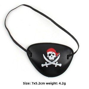 Máscara de Ojo de Pirata, Material Plástico, Disfraz, Fiesta, Halloween, Diseño de Calaveras Cruzadas de un Solo Ojo, Color Negro - Product Image 2