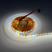 Bande LED bicolore DC12V/24V CCT 2835 120/240 LED/m Blanc chaud/blanc froid IP20 USB Dimmable / Télécommande pour