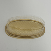Boîte de rangement en plastique transparent jetable en gros, avec couvercle en dôme doré, pour mini-cupcakes, muffins, biscuits et desserts