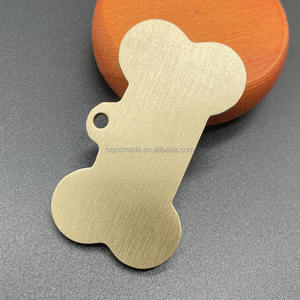 实心黄铜骨标签狗项圈标签2毫米厚大型犬空白骨ID标签个人雕刻 - Product Image 2