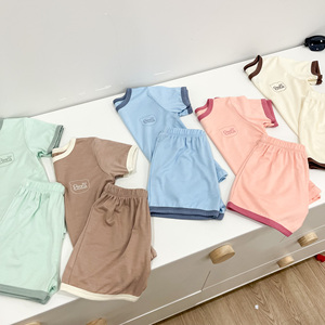Conjunto de Pijama de Algodón para Bebé de Dos Piezas con Pantalones Cortos de Cintura Elástica, Suministro de Fábrica - Product Image 2