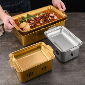 เตาย่างสี่เหลี่ยมสแตนเลสสำหรับร้านอาหารปลา เตาอบอาหารทะเล 1500W 3000W ใช้พลังงานแอลกอฮอล์ - Product Image 1