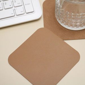 Retro Cowhide Texture <b>Coasters</b> Square Heat Resistant Stain Resistant Easy Clean Mats Pads For Tea Cups And Tea <b>Sets</b> - Product Image 2
