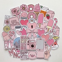 Autocollants esthétiques sur le thème rose, décorations mignonnes pour filles, ordinateur portable, coque de téléphone, livres, bricolage