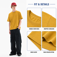 T-shirt Homme Oversize Hip Hop 100% Coton 300g Col Rond Manches Courtes Ourlet Bouclé Lavé – Fabrication ODM