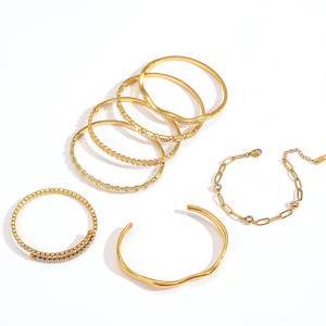 <span class=keywords><strong>Bracelet</strong></span> en diamant plaqué or sous vide, plaqué or 18 carats, acier inoxydable, titane, sans ternissement, bracelets en diamant - Product Image 2