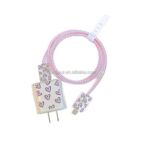 4 pièces mignon 3D dessin animé PVC câble protecteur pour <span class=keywords><strong>Apple</strong></span> iPhone/<span class=keywords><strong>iPad</strong></span> 18W/20W chargeur étui téléphone <span class=keywords><strong>fil</strong></span> organisateurs en caoutchouc <span class=keywords><strong>de</strong></span> Silicone - Product Image 5