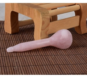 Cucchiaio Gua <span class=keywords><strong>Sha</strong></span> in Quarzo Rosa 100% Naturale con Manico Rotondo, Custodia per Gua <span class=keywords><strong>Sha</strong></span>, Strumenti per Massaggio Facciale - Product Image 6