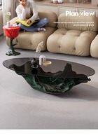 Table basse en verre moderne haut de gamme avec une touche luxueuse et sophistiquée pour le salon