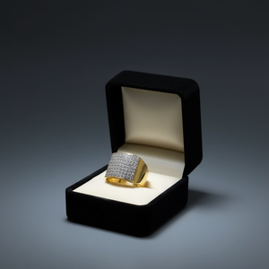 Elegant 22K Luxury Jewellery for Daily Wear Gold <b>Mens</b> <b>Ring</b> with Diamond Grid Design Stylish Heavy Finger <b>Ring</b> for <b>Men</b> - Product Image 3