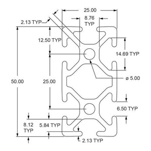 Profilo in Alluminio Anodizzato 40x40 4080 8080 40120 6063-T5 con Scanalatura a T per Telaio Industriale CNC - Product Image 2