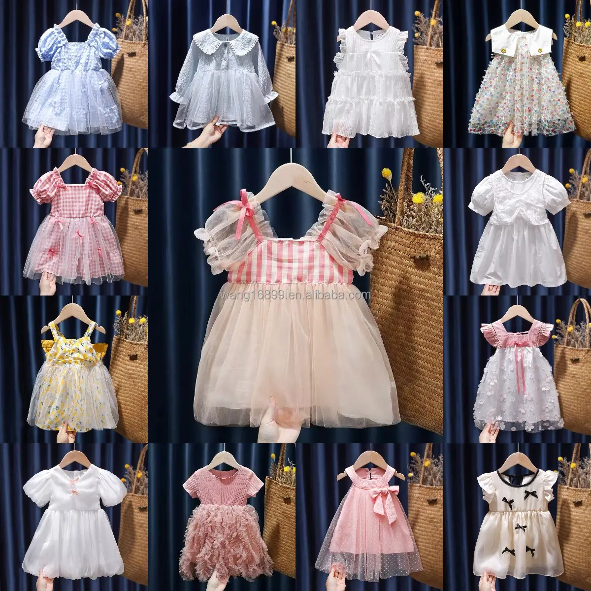 Summer Latest Children Pattern Floral Design Party Dress Kid Girl Dress Kids Clothing