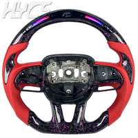 Volant sport LED en fibre de carbone forgée rouge et violet personnalisé pour Dodge Challenger Charger Durango Hellcat RT/GT 392