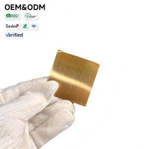 <span class=keywords><strong>Plaque</strong></span> de nom en métal doré brossé personnalisée, base vierge en laiton ou acier inoxydable doré OEM - Product Image 3