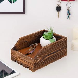 Rustique Marron Organisateur De Table Panier Porte-Lettre En <span class=keywords><strong>Bois</strong></span> Dossier Conteneur - Product Image 4