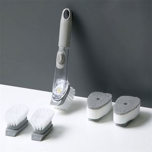 Long-Handle Kitchen <b>Cleaning</b> <b>Brush</b> Hydraulic Pot <b>Brush</b> Liquid Addition Non-Stick Oil Lazy Soap Dispenser Dishwashing <b>Brush</b> - Product Image 3