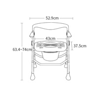 Chaise de toilette pliable en alliage d'aluminium pour personnes âgées, chaise de bain, chaise de douche, toilette portable, capacité de charge 150 kg