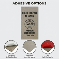 Láminas de Cuero PU para Grabado Láser, 0.8mm, Marrón Claro a Negro, Parche de Cuero Sintético Termoadhesivo con Adhesivo
