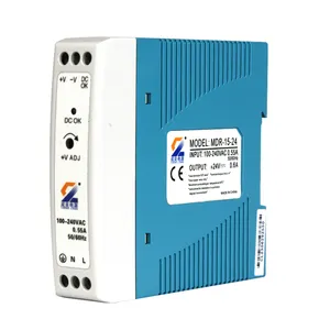 Industrial Intelligent power supply MDR-15W-24V- AC to DC 12V 24V automatic transfer switch din rail power supply