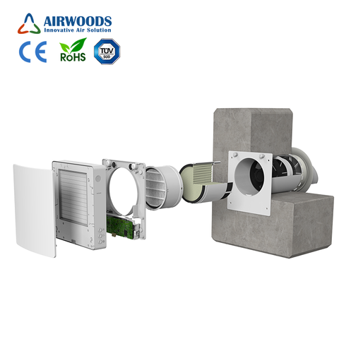 Heat Recovery Ventilation Auto Shutter Commercial-Grade Air Filtration Systems Smart Control 500W PTC Electric Heating System