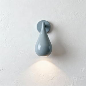 Gloss Grey Teardrop Ceramic Wall Lamp Minimalist Downward <b>Light</b> LED Wall Sconce for Bedroom <b>Corridor</b> Bathroom Home Decor - Product Image 1