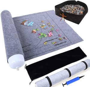 New design black Jigsaw Storage Felt Mat puzzle roll mat puzzle saver