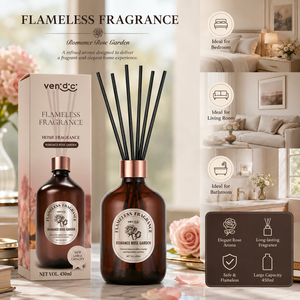 Diffusore di Aromi OEM ODM 450ml, Fragranza Casa 'Giardino di Rose', Diffusore di Oli Essenziali, Lunga Durata 6 Mesi, Bottiglia Ecologica - Product Image 6