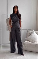 Derniers ensembles de mode printemps-été pour femmes, confortables, décontractés, 2 pièces, longs, à motifs unis, respirants