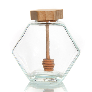 3oz 6oz 8oz <span class=keywords><strong>12oz</strong></span> hình lục giác mật ong <span class=keywords><strong>Jar</strong></span> nồi de Miel Glass rỗng rõ ràng mật ong <span class=keywords><strong>Jar</strong></span> với Gáo Gỗ - Product Image 4