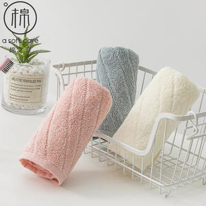 Serviettes de toilette en pur coton 30x60cm rectangulaires, douces pour la peau, absorbantes, rose, gris, blanc laiteux, bleu - Product Image 2