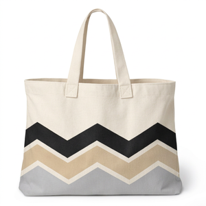 Bolsa de Lona Ecológica Personalizada con Impresión de Letras, Cinta de Mano, Duradera y Reutilizable para Uso Diario, Viajes y Actividades al Aire Libre - Product Image 1