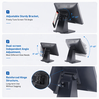 Système de point de vente tactile tout-en-un à double écran 18,5 pouces OEM ODM, caisse enregistreuse Windows, terminal de commande et de paiement pour la restauration et les supermarchés