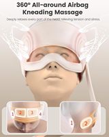 Oreiller de massage relaxant pour le cuir chevelu beige, chauffage sans fil, pression d'air pour le soulagement du stress, le sommeil et le bien-être